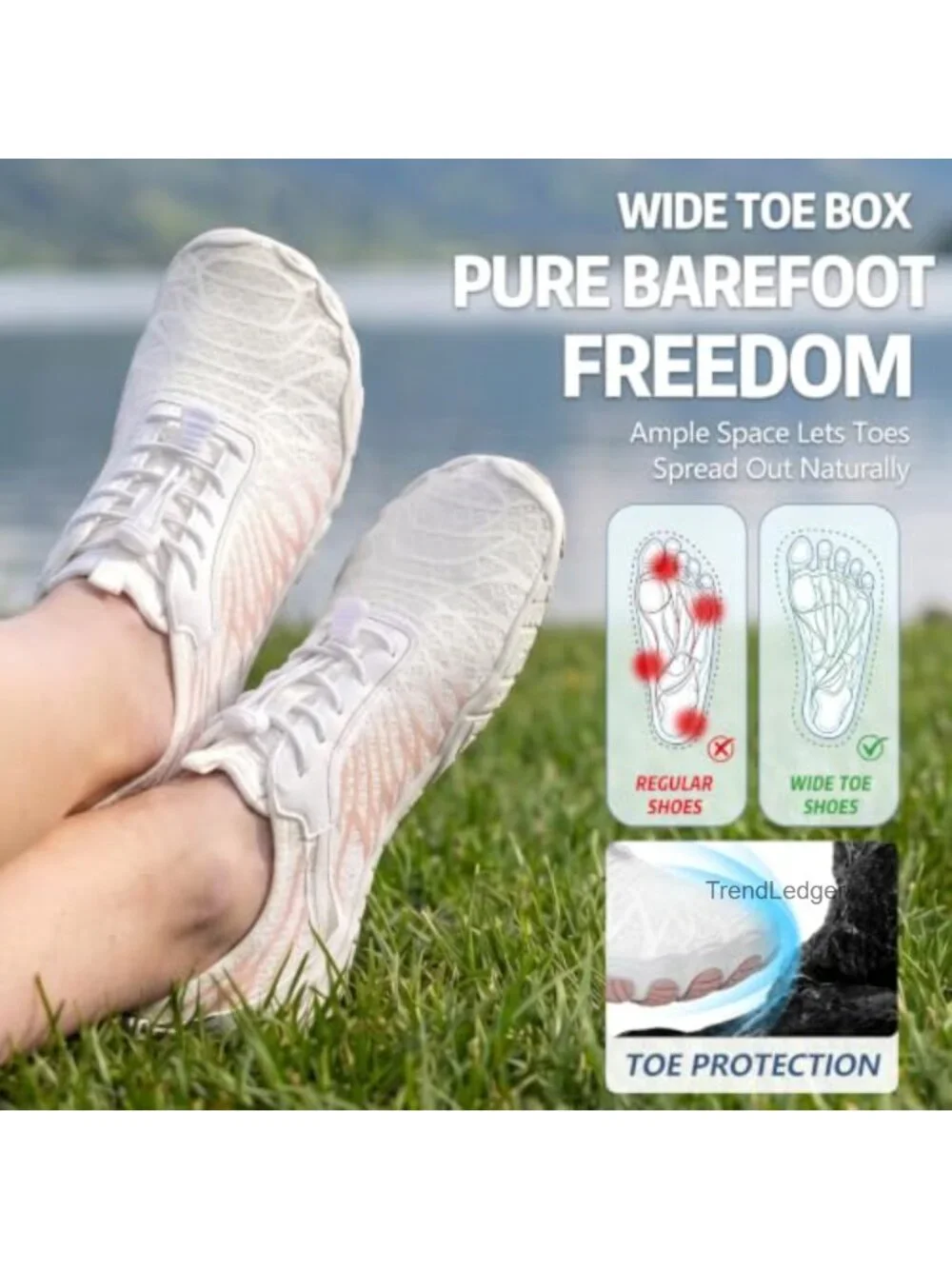 Eleton Barefoot Shoes Hiking Water Wide Toe Box Zero Drop Athletic